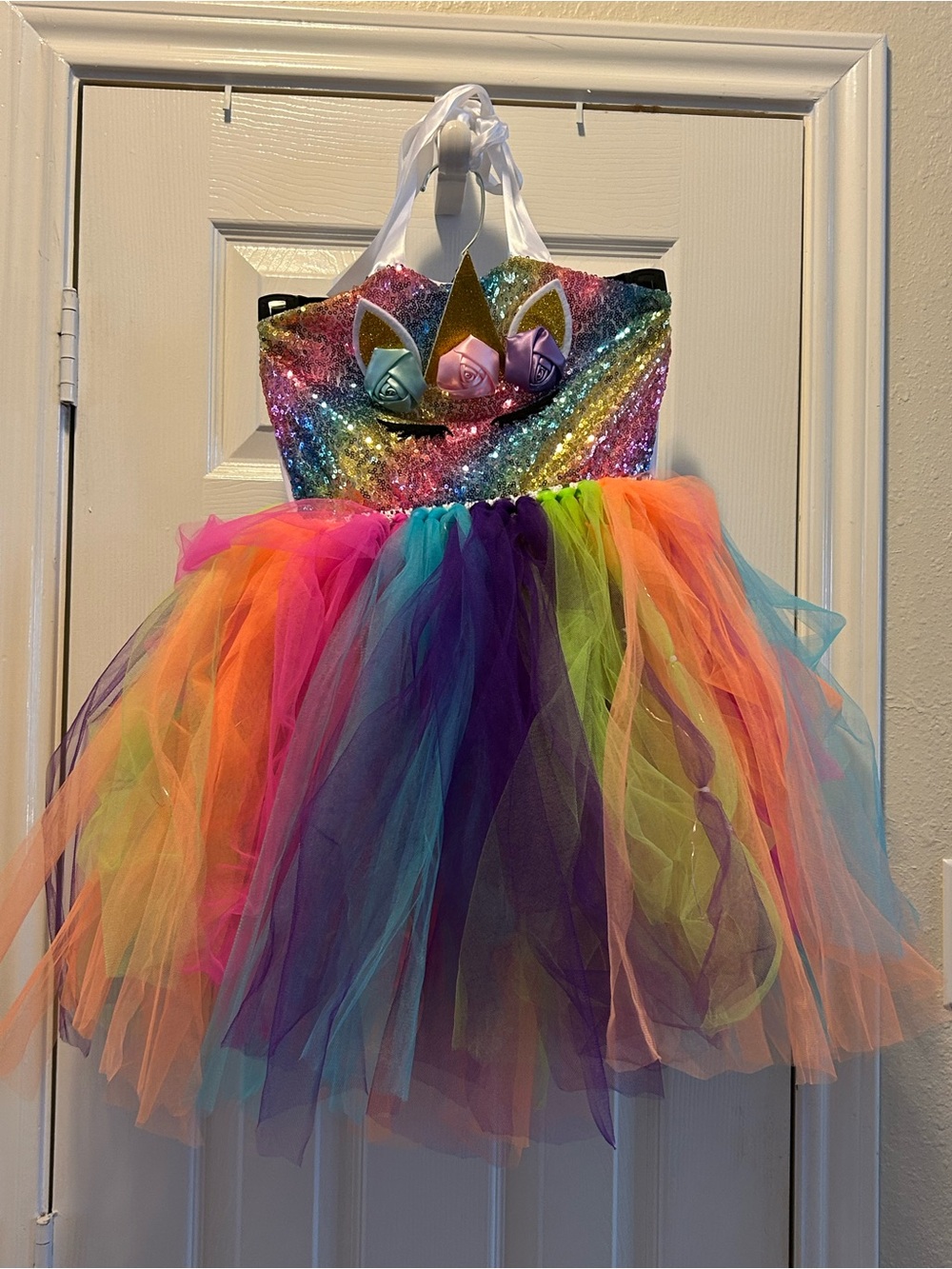 Sparkle Rainbow Unicorn Tutu Costume Dress - Multicolor